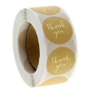 Thank you Stickers - GOLDEN 500 pcs - NWT